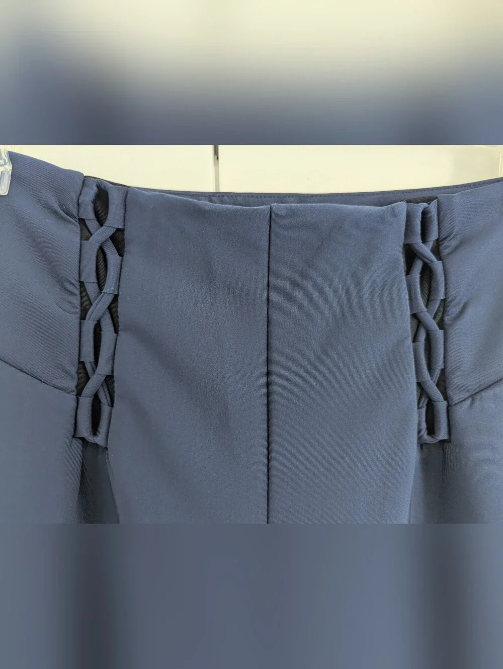 CARBON 38 Navy Wide Leg Trousers with High Rise Waist; Size S, 33.5" Inseam - Picture 5 of 9